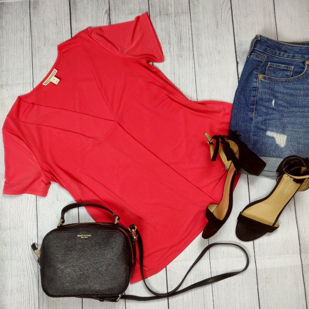 Dana Buchman Women's Polyester Blouse Pink Medium